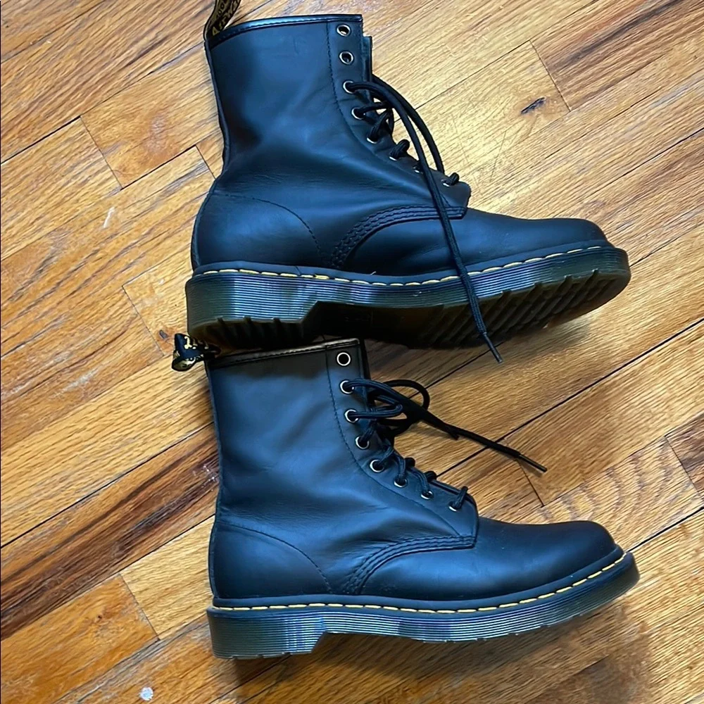 Dr. Martens Black Boots with Yellow Accents - Picture 3 of 4